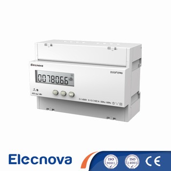 DSSF1946 LCD display three phase 3 wire tariffs pulse output din rail meter digital energy meter